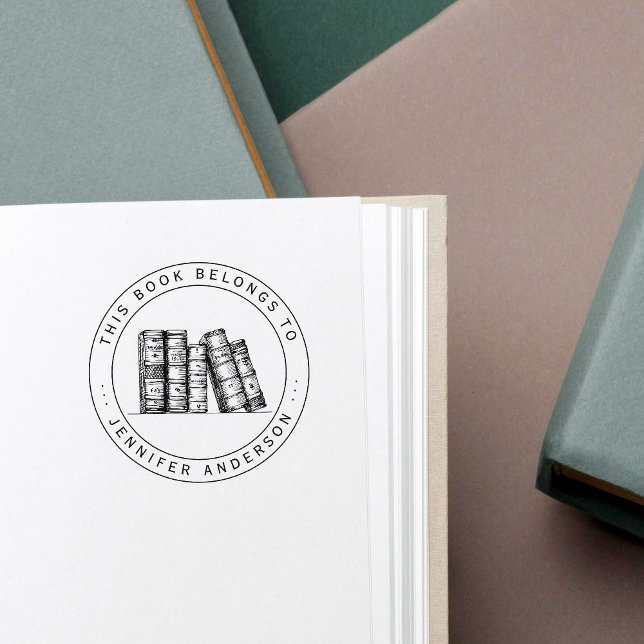 Tampons Encreurs Livres Anciens Dessinés à la Main Ce Livre Apparti (Créateur téléchargé)