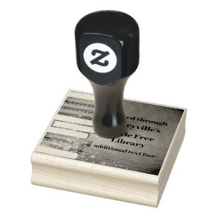 Tampons Encreurs Livres empilés Design Timbre en bois
