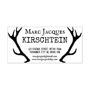 Tampons Encreurs Logo Antlers vintage Retourner les noms d'adresse 