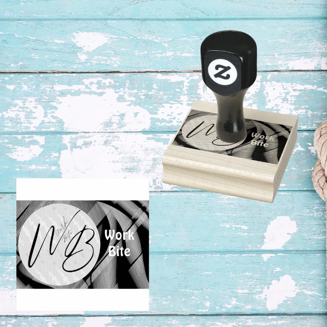 Tampons Encreurs Logo d'entreprise Gradient Wave - Timbre en caoutc (Créateur téléchargé)