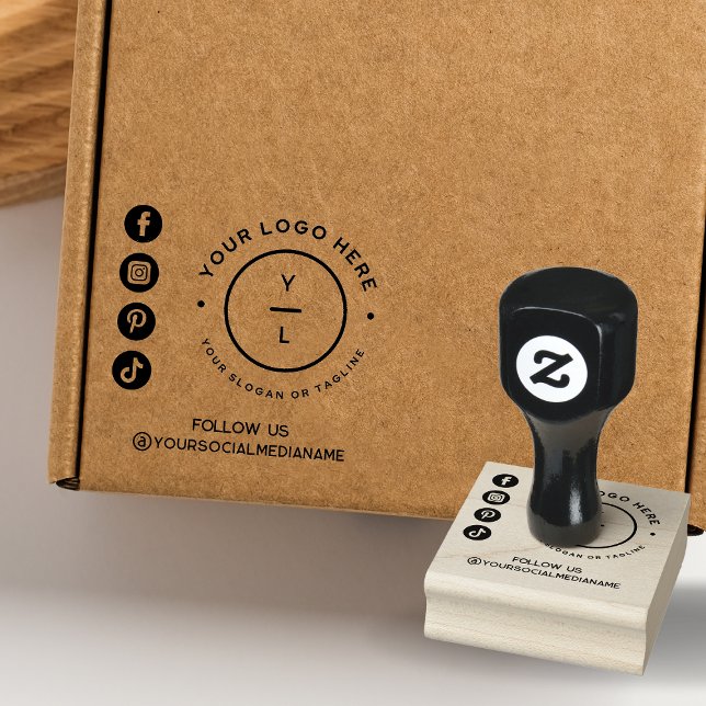 Tampons Encreurs Logo d'entreprise moderne et médias sociaux Suivez (Créateur téléchargé)