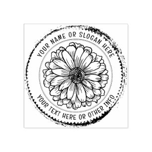 Tampons Encreurs Logo d'entreprise personnalisé FLEURS RUSTIQUES