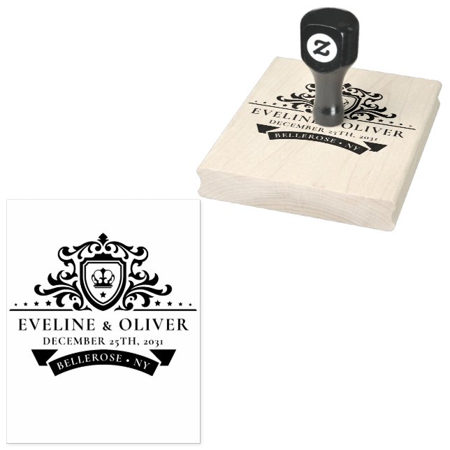 Tampons Encreurs Logo du mariage monogramme de la crête royale (Tamponné)