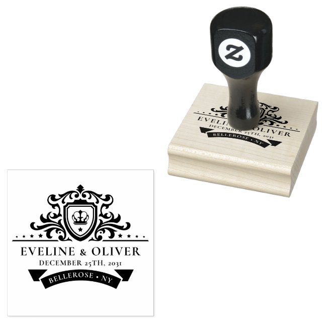 Tampons Encreurs Logo du mariage monogramme de la crête royale (Tamponné)