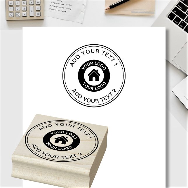 Tampons Encreurs Logo et texte professionnels personnalisés (Créateur téléchargé)