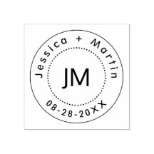 Logo Monogramme Mariage avec les noms et la date d