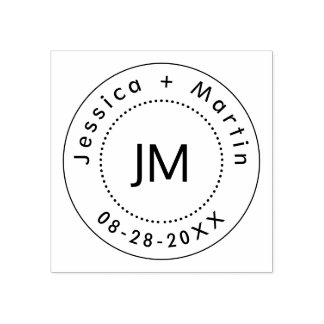 Tampons Encreurs Logo Monogramme Mariage avec les noms et la date d