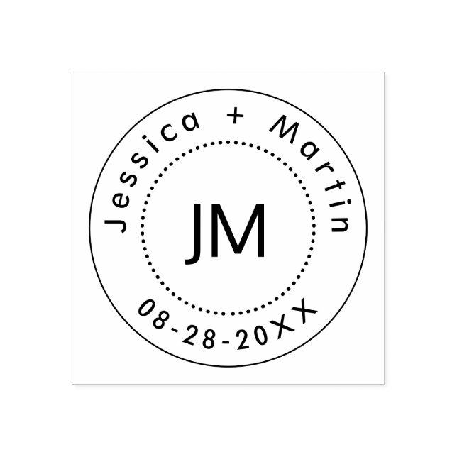 Tampons Encreurs Logo Monogramme Mariage avec les noms et la date d (Impression)