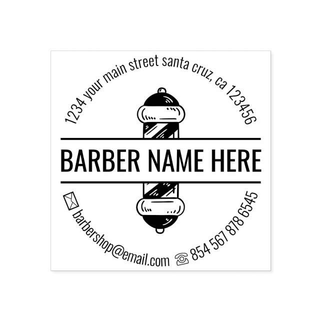 Tampons Encreurs Logo Pole Moderne Barbershop (Impression)