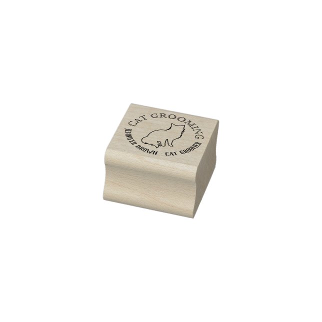 Tampons Encreurs Logo silhouette de chat assis toiletteur mini (Tampon)