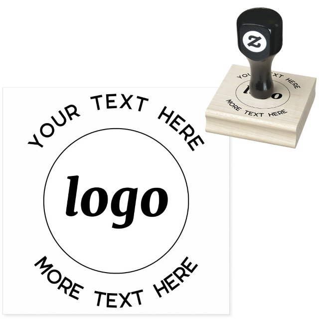 Tampons Encreurs Logo Simple Avec Entreprise Texte (Simple logo with custom text business branding promotional rubber stamp)