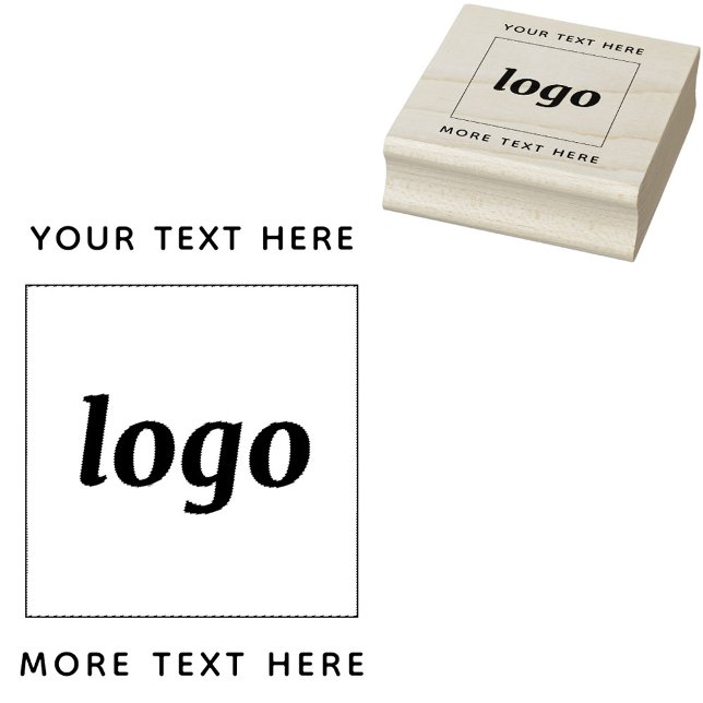 Tampons Encreurs Logo Simple Avec Entreprise Texte (Simple logo with custom text business branding promotional rubber stamp with optional handle)