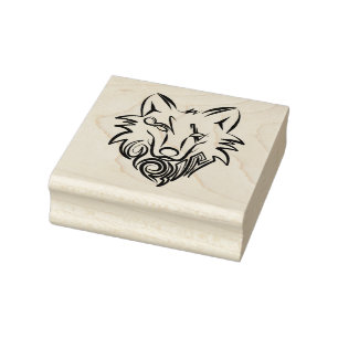 Tampons Encreurs Loup tribal noir et blanc