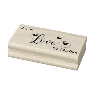 Tampons Encreurs Love Hearts Initiales et Date
