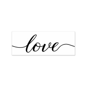 Tampons Encreurs Love Script moderne long embellissements Mariage