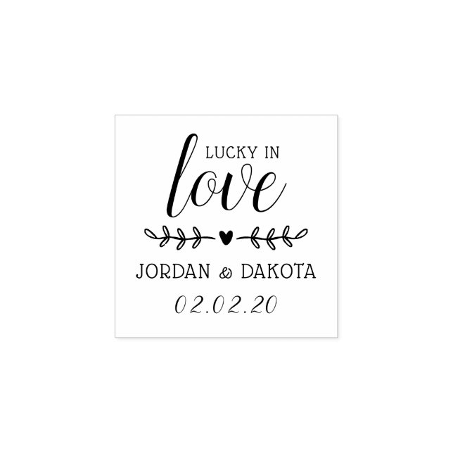 Tampons Encreurs Lucky In Love | Noms personnalisés et Mariage de d (Impression)