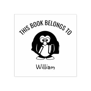 Tampons Encreurs Lunettes de pingouin mignonnes Ce livre appartient