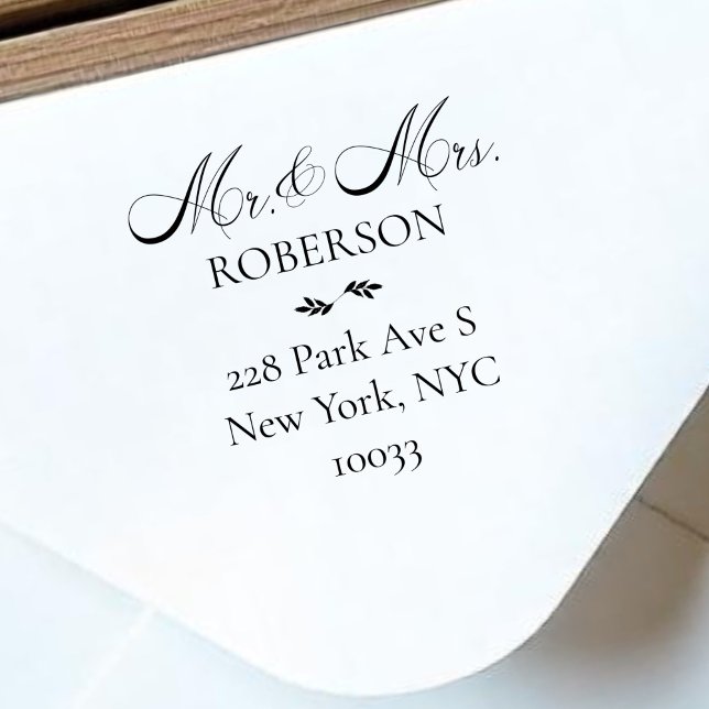 Tampons Encreurs M. et M. Script Simple Mariage Casquette Adresse d (Créateur téléchargé)