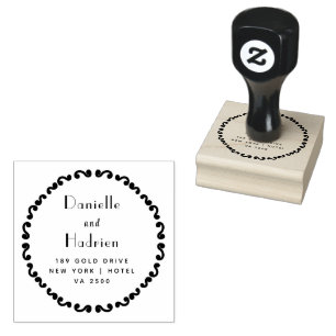 Tampons Encreurs M. & Mme Mariage Adresse de retour personnalisée