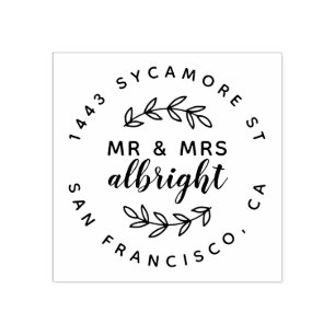 Tampons Encreurs M. & Mme Rustic Marié Couple Adresse de retour