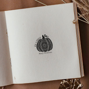 Tampons Encreurs Mandala de citrouille moderne Ex Libris personnali