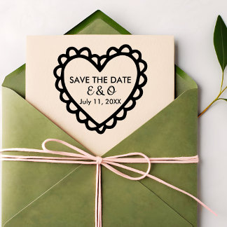 Tampons Encreurs Mariage à cœur simple Enregistrer la date