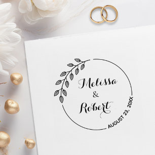 Tampons Encreurs Mariage de couronne Feuille ronde Enregistrer la d