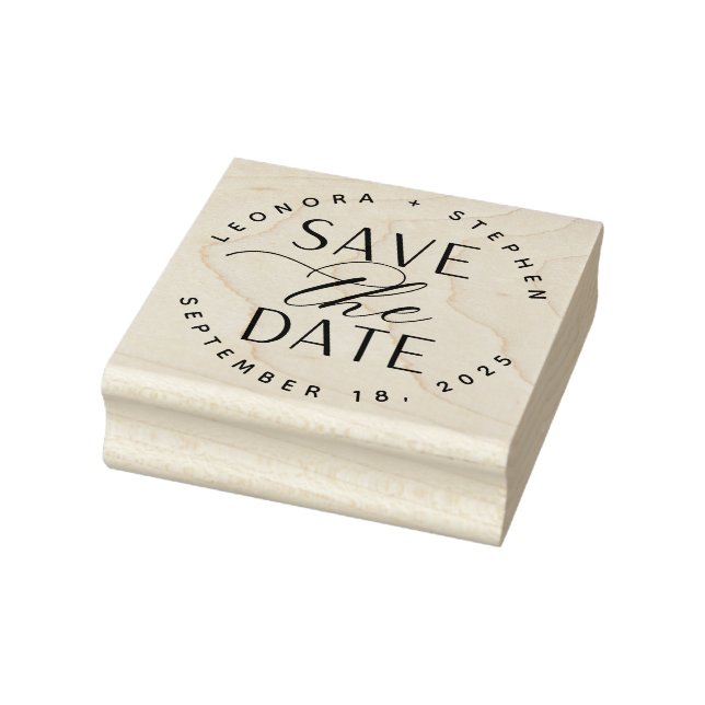 Tampons Encreurs Mariage de script lisse Enregistrer la date (Tampon)