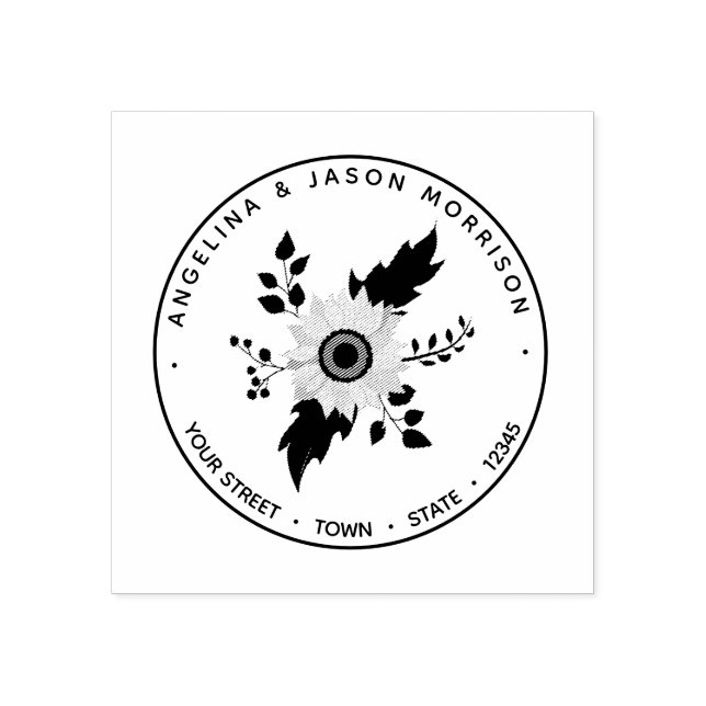 Tampons Encreurs Mariage de tournesol Adresse de retour (Impression)