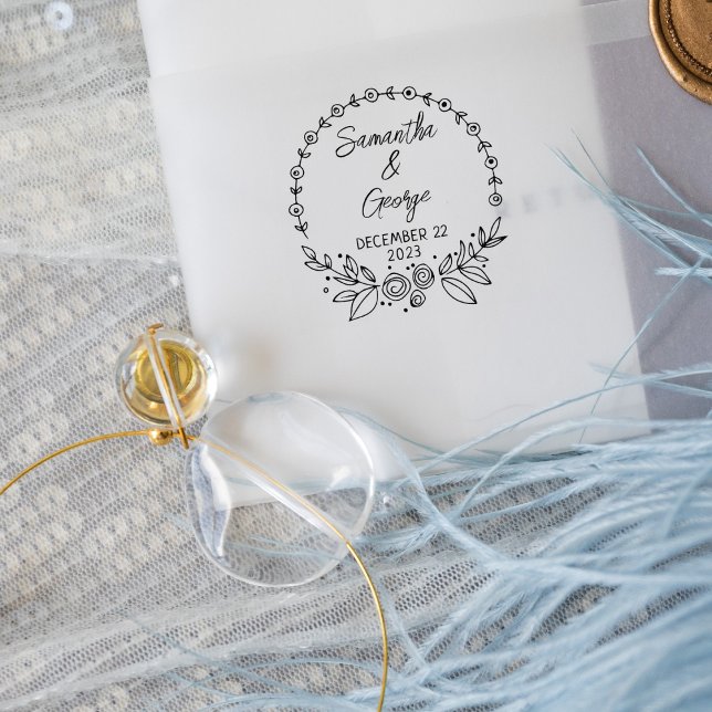 Tampons Encreurs Mariage élégant Enregistrer la date (Créateur téléchargé)