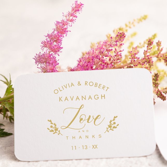 Tampons Encreurs Mariage Love & Thanks Citation Chic Botanical Eleg (Créateur téléchargé)