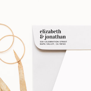 Tampons Encreurs Mariage minuscule moderne Nom Adresse de retour