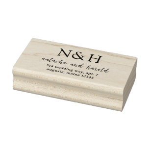 Tampons Encreurs Mariage Moderne Monogramme Gras