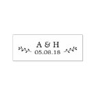Mariage Monogramme Botanique Timbre en caoutchouc