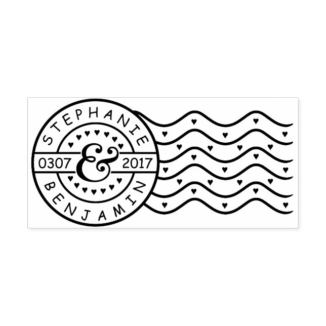 Tampons Encreurs Mariage Noms Personalisés Enregistrer Date Mail Po (Impression)