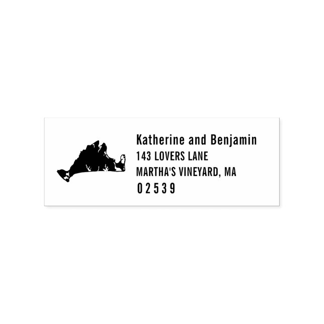 Tampons Encreurs Marthas Vineyard Massachusetts Carte Solide Mariag (Impression)