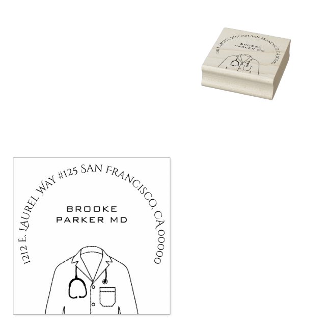 Tampons Encreurs Médicale Docteur White Coat Adresse de retour (Tamponné)