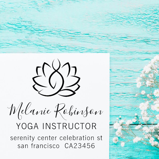 Tampons Encreurs Méditation Lotus et Yoga Enseignant Adresse person (Créateur téléchargé)