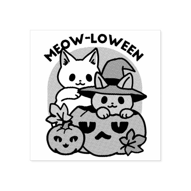 Tampons Encreurs Meow-Loween - Cute Halloween Conception Chat (Impression)