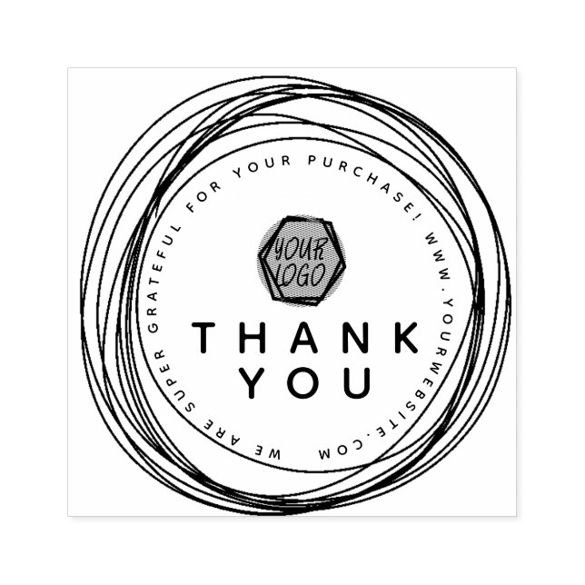 Tampons Encreurs Merci Hearts Circular Boutique Business Logo (Impression)