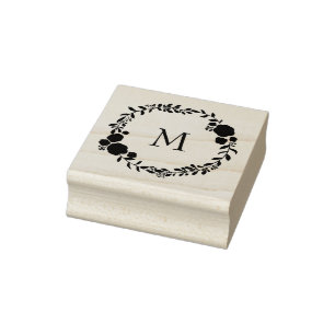 Tampons Encreurs Merci Russe Monogramme Wreath Custom Initial