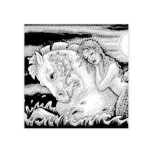 TAMPONS ENCREURS MERMAID SUR LE POMPIER EN CAOUTCHOUC D'IMAGINAIRE
