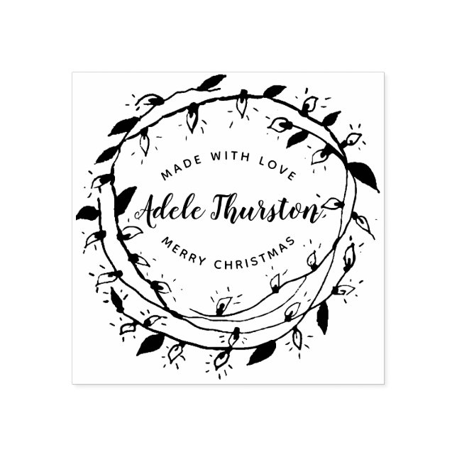 Tampons Encreurs Merry Wreath | Fait Avec Amour | Personnalisé (Impression)