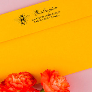 Tampons Encreurs Miel Bee   Nom de famille Script & Adresse de reto
