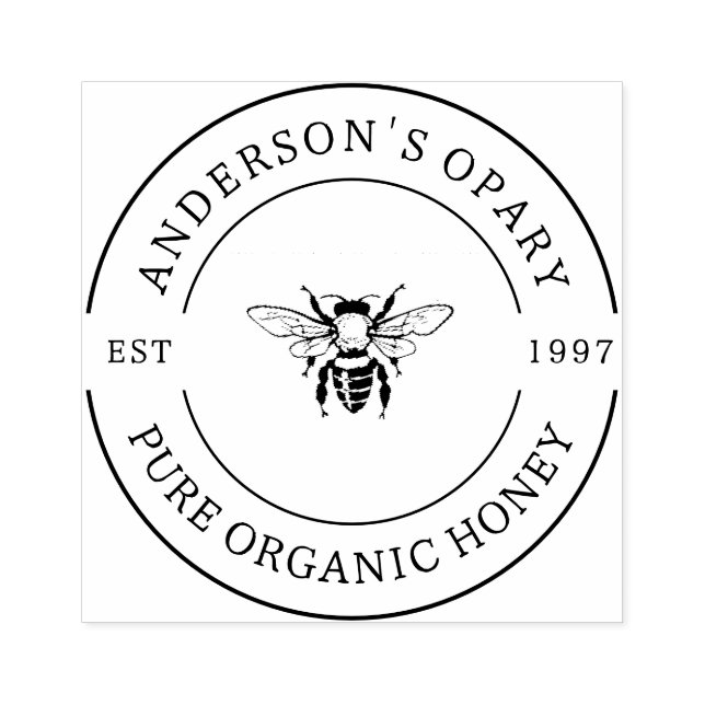 Tampons Encreurs Miel Rond Rustique de Rucher Familial  (Impression)