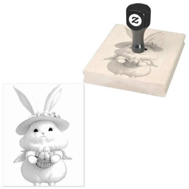 Tampons Encreurs Mignonne lapin de Pâques 01 (Tamponné)