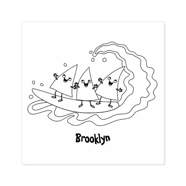 Tampons Encreurs Mignons nachos chips de maïs surf (Impression)