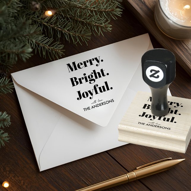 Tampons Encreurs Minimalist Merry Bright Joyful (Créateur téléchargé)