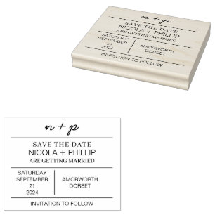 Tampons Encreurs Minimaliste Enregistrer Le Timbre pour mariage Dat