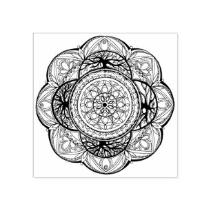Tampons Encreurs Modèle de Mandala dessiné à la main